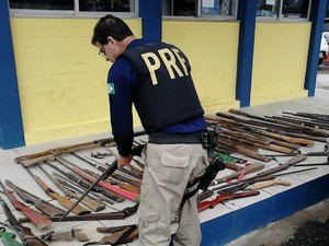 Operação apreendeu ainda 64 armas de fogo (Foto: Divulgação/Polícia Rodoviária Federal)