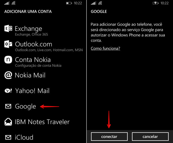 Configurando Gmail no Windows Phone (Foto: Reprodução/Helito Bijora)