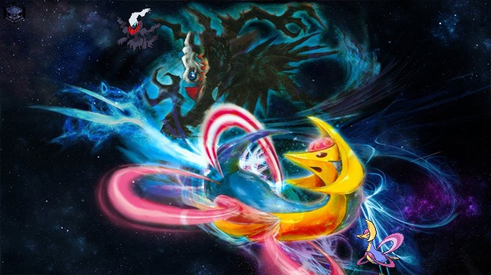Os lendários Cresselia e Darkrai representam fases da lua em Pokémon Diamond & Pearl (Foto: Reprodução/Rafael Monteiro)