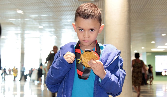 Amazonense de cinco anos é campeão mundial de jiu-jitsu em São Paulo (Foto: Lton Santos/Semcom)