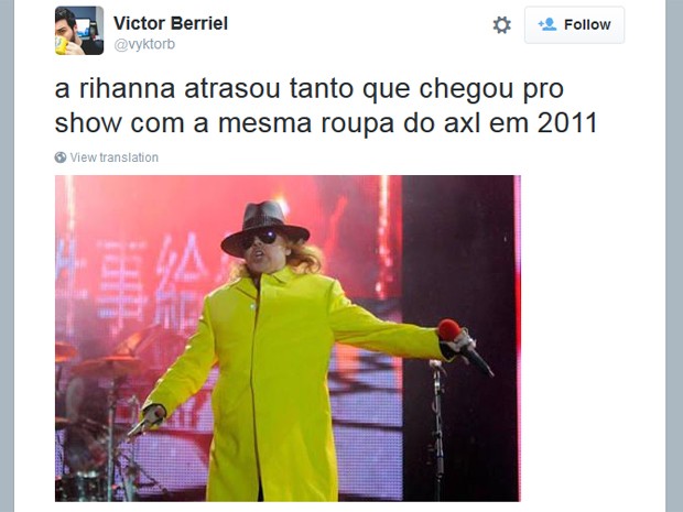 Meme da Rihanna no Rock in Rio (Foto: Reprodução/Twitter)