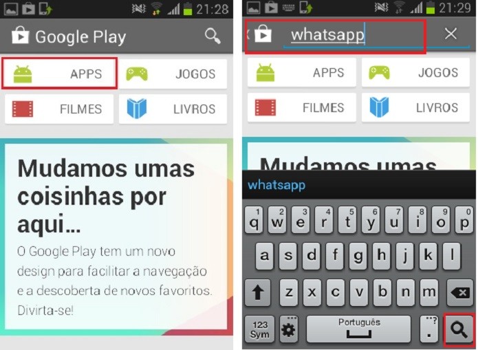 Clique em apps ou procure pelo aplicativo que deseja (Reprodução/Taysa Coelho)