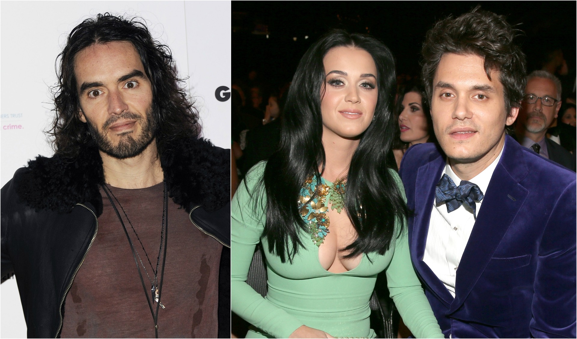 Depois do casamento conturbado com o comediante Russell Brand, Katy Perry namorou com outro moreno de cabelo bagunçado: o cantor John Mayer (numa relação também um tanto traumática para a popstar, dizem; eles romperam no início de 2014). (Foto: Getty Images)