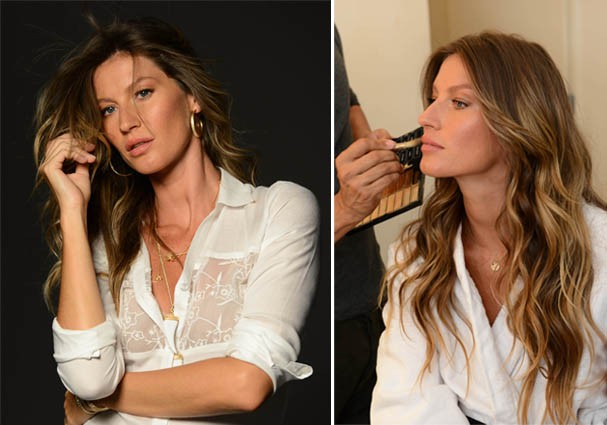 A top já em São Paulo fotografando campanha da fast fashion (Foto: Divulgação)