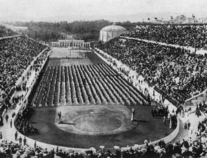 Abertura da Olimpíada de 1896, em Atenas (Foto: Hulton archive/getty)