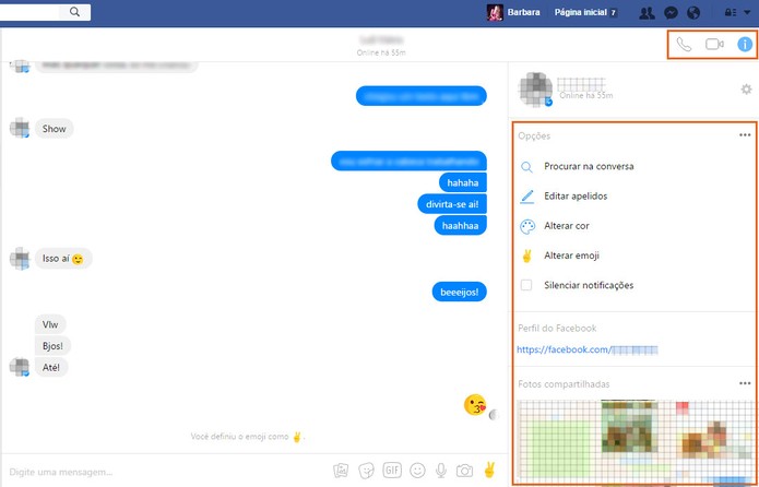 Acesse mais informações sobre o chat no Messenger para Facebook (Foto: Reprodução/Barbara Mannara)