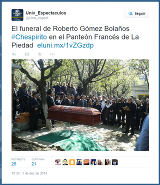 Enterro Bolaños (Foto: Reprodução/ Twitter)