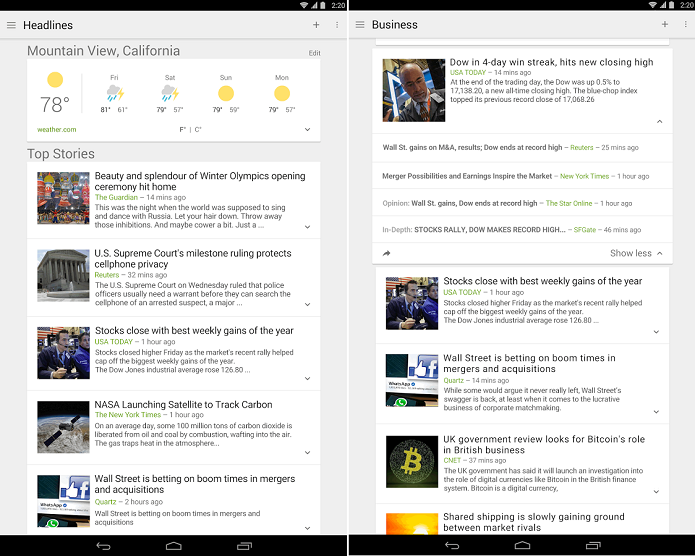 Google News & Weather exibe informações de determinados assuntos (Foto: Divulgação/Google News & Weather)