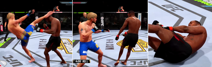 Sequência mostra nocaute incrível do EA Sports UFC (Foto: Reprodução/YouTube)