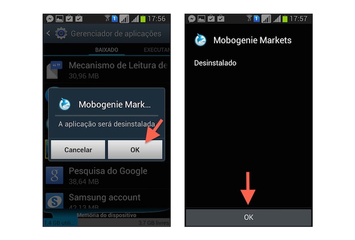 Confirme a desinstalação do Mobogenie no Android (Foto: Reprodução/Marvin Costa)