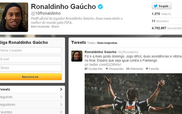 Twitter Ronaldinho gaúcho (Foto: Reprodução / Twitter)