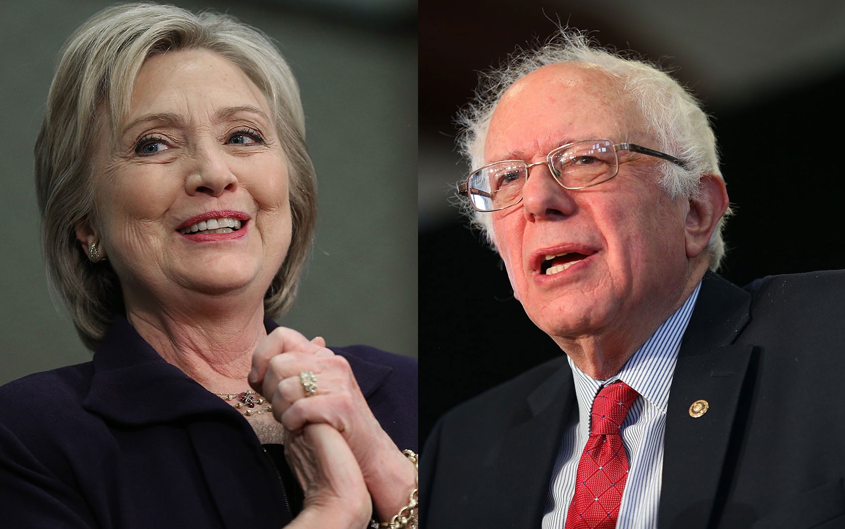 Os pré-candidatos democratas Hillary Clinton e Bernie Sanders (Foto: Win McNamee/Joe Raedle/Getty Images/AFP ) Os pré-candidatos democratas Hillary Clinton e Bernie Sanders (Foto: Win McNamee/Joe Raedle/Getty Images/AFP )