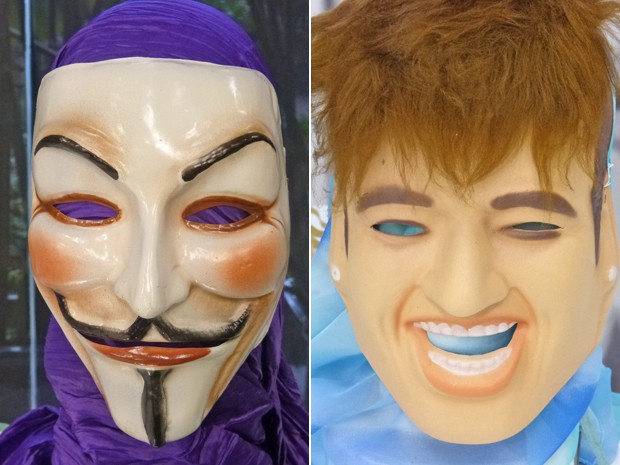 Máscaras são os apetrechos mais procurados pelos foliões no carnaval (Foto: Mais Você / TV Globo)