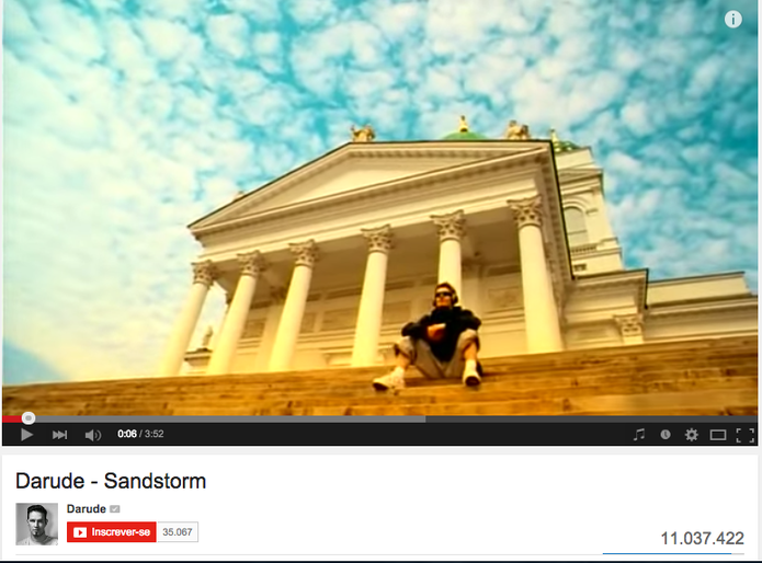 Longe de ser um dos vídeos mais vistos do YouTube, a música Sandstorm é um fenômeno quando se fala em trilha sonora na plataforma (Foto: Reprodução/ YouTube) Longe de ser um dos vídeos mais vistos do YouTube, a música Sandstorm é um fenômeno quando se fala em trilha sonora na plataforma (Foto: Reprodução/ YouTube)