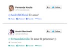 Ex-BBBs André e Fernanda trocam declarações de amor em rede social