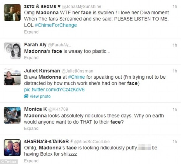 Fãs criticam Madonna no Twitter (Foto: Reprodução/Twitter) Fãs criticam Madonna no Twitter (Foto: Reprodução/Twitter)