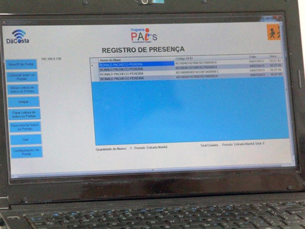 Sistema registra frequência dos alunos e também controla a oferta de merenda nas escolas (Foto: Divulgação / Ascom)