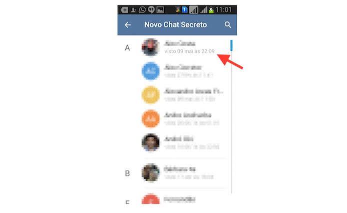Escolhendo um usuário para iniciar um chat secreto no Telegram para Android (Foto: Reprodução/Marvin Costa)