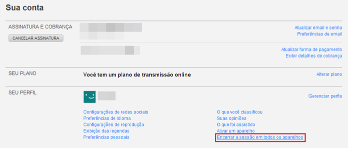 Clique sobre a última opção indicada em SEU PERFIL (Foto: Reprodução/Paulo Finotti)