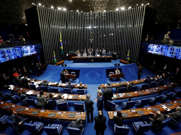 Vista geral do plenário do Senado, em Brasília, durante sessão do julgamento final do processo de impeachment da presidente afastada Dilma Rousseff (Foto: Ueslei Marcelino/Reuters)