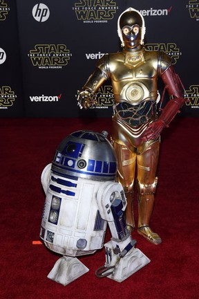 R2-D2 e C-3PO em première em Los Angeles, nos Estados Unidos (Foto: Ethan Miller/ Getty Images/ AFP )
