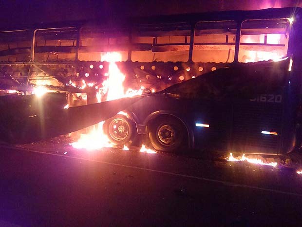 Duas pessoas morrem e veículos pegam fogo após batida na BR-101 (Foto: Carlos José/ Site Voz da Bahia)