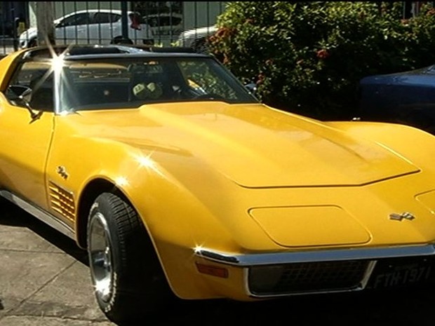 Corvette Stingray, de 1971, importado dos Estados Unidos, em Goiás (Foto: Reprodução/ TV Anhanguera)