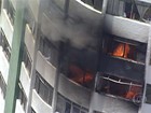 Incêndio atinge prédio residencial  (Reprodução/TV Globo)