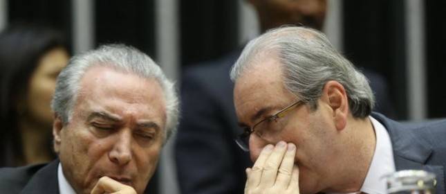 O vice-presidente Michel Temer e o presidente da Câmara Eduardo Cunha (Foto: Foto de André Coelho/9-07-2015)
