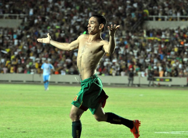 Pimentinha comemorando gol pelo Sampaio Corrêa (Foto: Biaman Prado/O Estado)