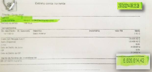 Governo do Amapá divulgou extrato de conta corrente com mais de R$ 6 milhões (Foto: Abinoan Santiago/G1)