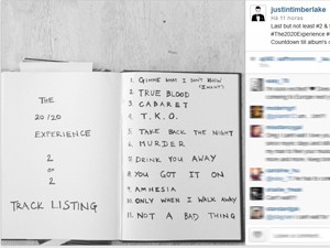 Justin Timberlake revela nomes das canções do novo disco (Foto: Reprodução/Instagram)