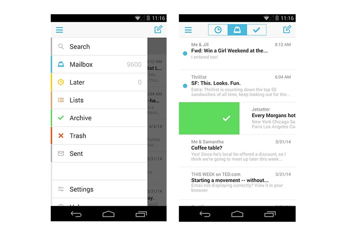 Mailbox, aclamado cliente de email para iPhone, chega ao Android (Foto: Divulgação/Mailbox)