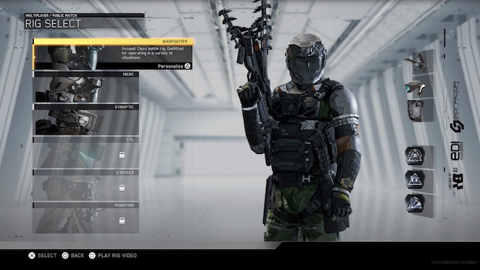 Call of Duty: Infinite Warfare: novas classes disponíveis no multiplayer (Foto: Reprodução/Victor Teixeira)