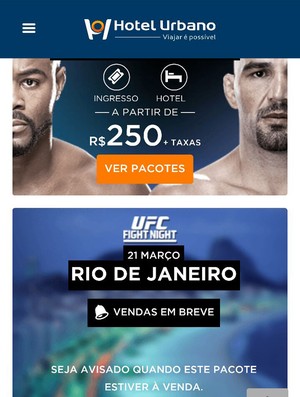 Hotel Urbano, parceiro do UFC, anunciando UFC no Rio (Foto: Reprodução)