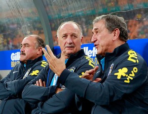 Luiz Felipe scolari e Parreira brasil África do Sul amistoso (Foto: Jefferson Bernardes / Vipcomm) Luiz Felipe scolari e Parreira brasil África do Sul amistoso (Foto: Jefferson Bernardes / Vipcomm)