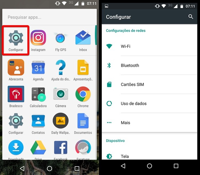 Acesse as configura&ccedil;&otilde;es do Android (Foto: Felipe Alencar/TechTudo) 