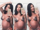 Bella Falconi faz selfie grávida: 'Tá rolando uma festa na barriga'