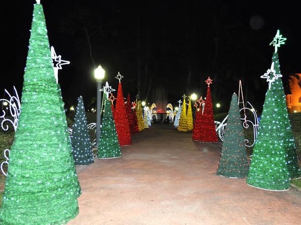 Praça em Poços de Caldas ganha colorido especial durante o Natal. (Foto: Lúcia Ribeiro/G1) Praça em Poços de Caldas ganha colorido especial durante o Natal. (Foto: Lúcia Ribeiro/G1)
