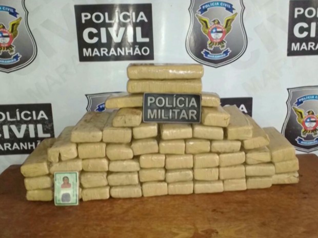 Droga apreendida saiu de Teresina, no Piauí, e tinha como destino final a cidade de São Luís, MA (Foto: Reprodução/TV Mirante)