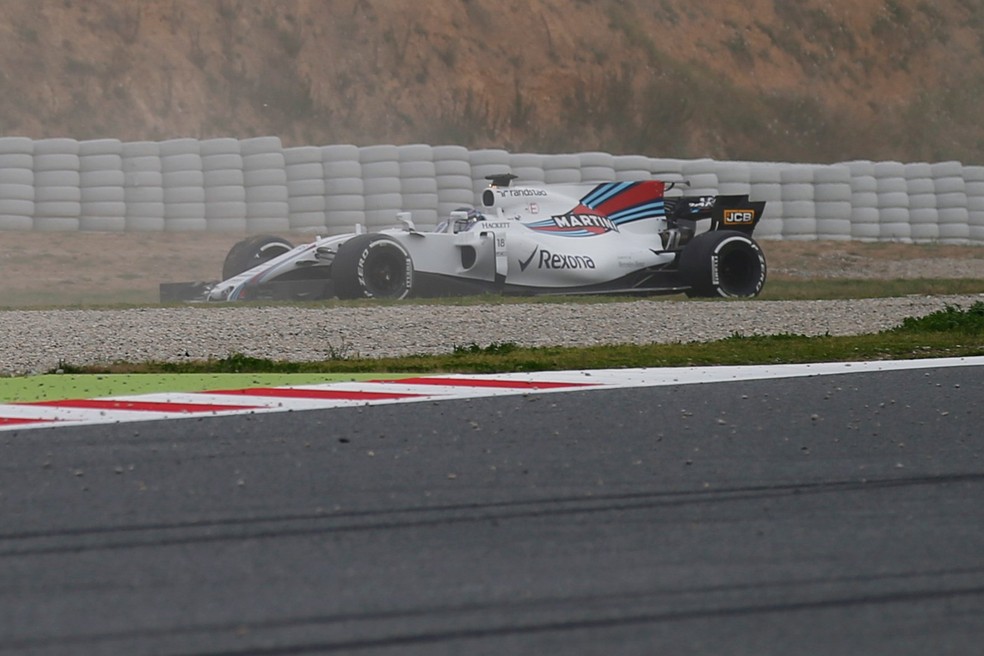 Lance Stroll roda e termina mais cedo o dia da Williams em Barcelona (Foto: Reprodução)