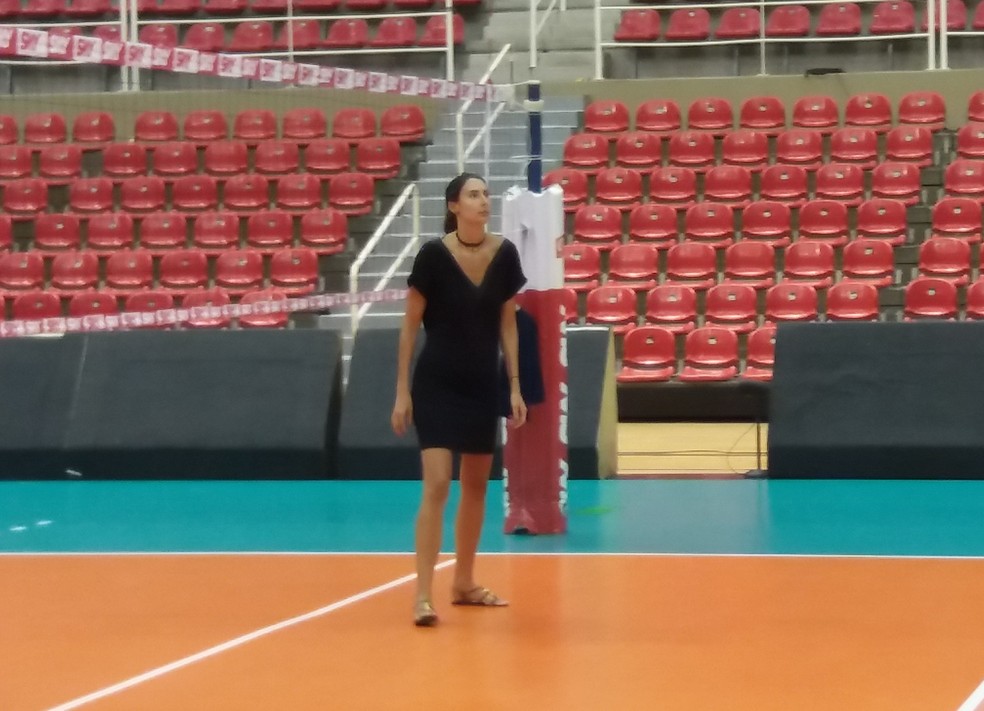 Sheilla durante treino do Rio de Janeiro (Foto: João Gabriel Rodrigues)