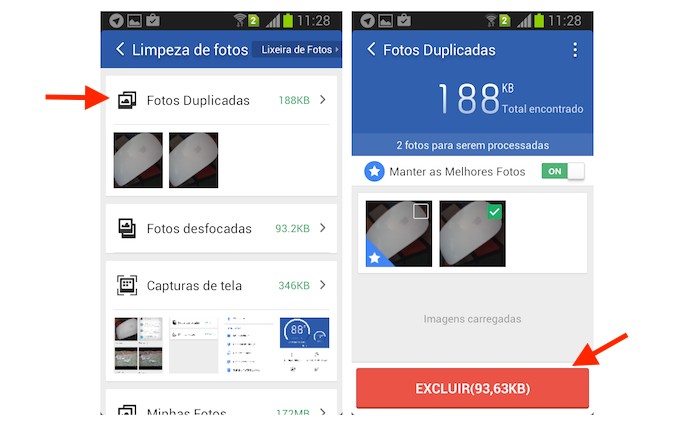 Encontrando fotos duplicadas no Android com o Clean Master (Foto: Reprodução/Marvin Costa)