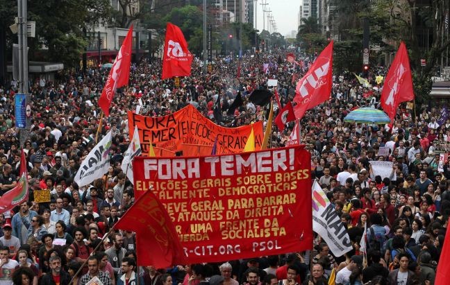 Manifestação pelo fora Temer na Paulista no dia 04 de setembro de 2016 (Foto: F.D. Reuters)