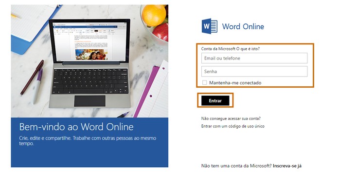 Adicione seus dados de login e senha (Foto: Reprodução/Barbara Mannara)