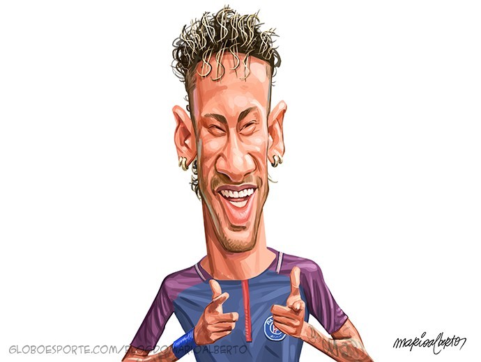 Charge Neymar Mario Alberto Ousadia e Alegria