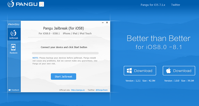 Baixando o aplicativo Pangu para fazer o jailbreak (Foto: Reprodução/Edivaldo Brito)