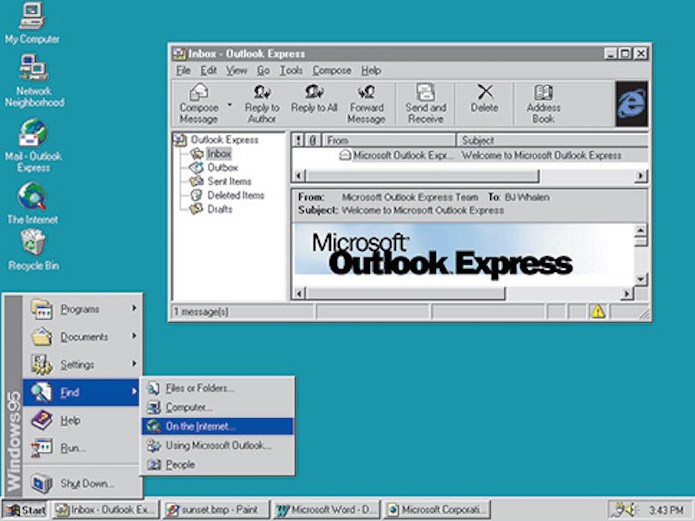 Windows 95 marca o inicio da tradicional interface do Windows (Foto: Divulgação/Microsoft)