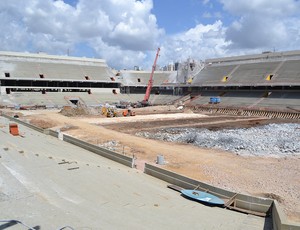 Obras na Arena da Baixada, casa do Atlético-PR, no dia 18 de janeiro (Foto: Divulgação/Site oficial do Atlético-PR)