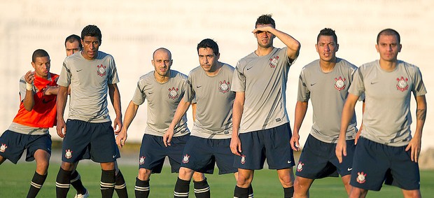 jogadores no treino do Corinthians grupo (Foto: Daniel Augusto Jr. / Ag. Corinthians)